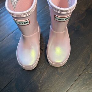 Hunter Kids Shimmer Pink Rain Boots